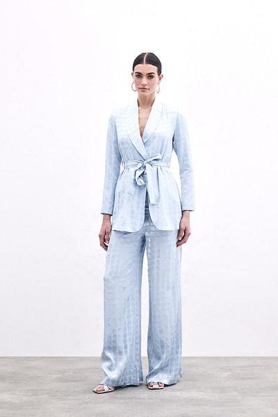 Sateen Pantaloni largi - Baby Blue