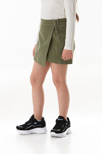 Fulla Moda 100% Cotton Elastic Waist Zippered Girl's Shorts Skirt