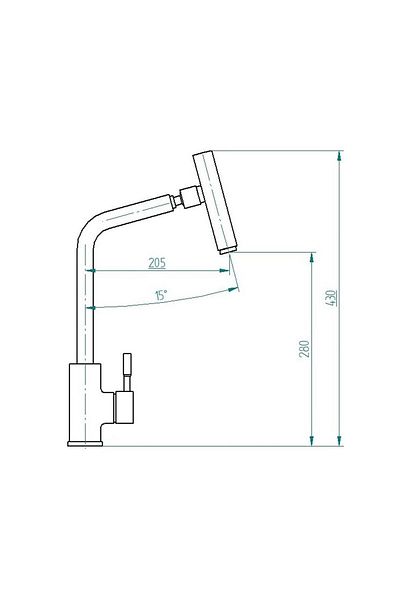 EYMEN YAPI Venezia Inox Articulated Kitchen Sink Faucet with Movable Head