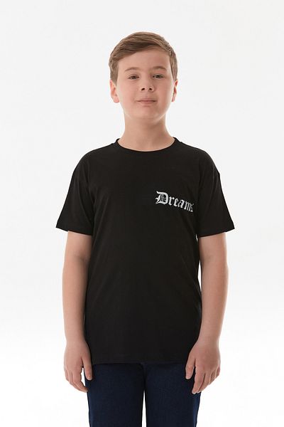 Fulla Moda Dreams Text Printed Crew Neck Boy's T-Shirt