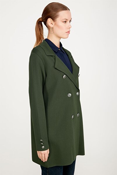 Tığ Triko New Crochet Knitwear Women's Double Breasted Collar Rayon Cardigan Hrk.21464.1