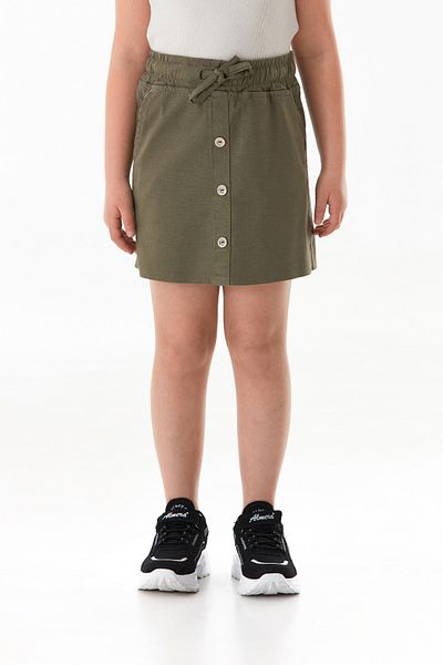 Fulla Moda Girl's Skirt with Tie-Up Buttons at the Waist