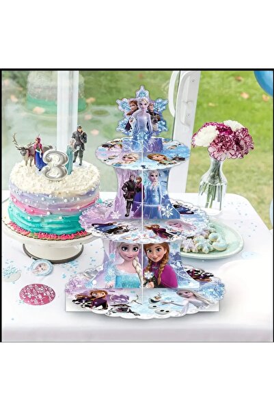 Store Frozen Elsa 3 Katlı Cupcake ve Pasta Standı - Doğum Günü Sunum Standı