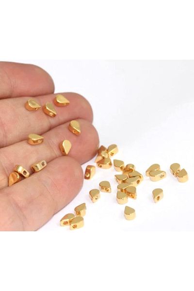 yiğit aksesuar 20 Pieces Water Drop Gold Color Non-Tarnish Plated Intermediate Apparatus Jewelry Apparatus