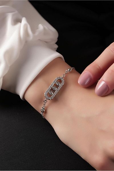 Çlk Accessories سوار ميسيكا من الفولاذ والحجر 70840