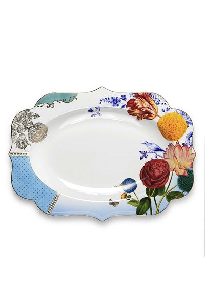 Pip Studio Platou oval, porțelan colecția Royal Flowers, Brand Pip Studio