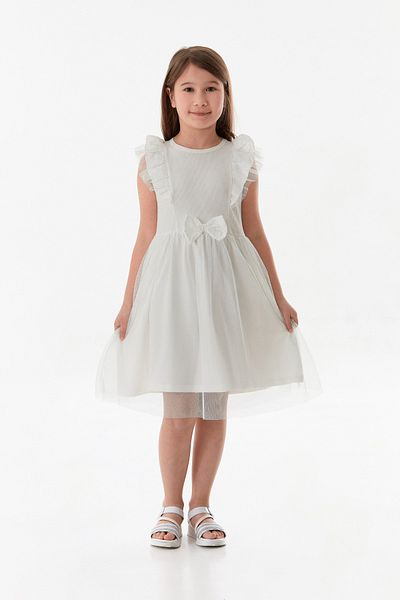 Fulla Moda 23 April Lace Detailed Girls' Tuu Dress with Ruffled Sleeves