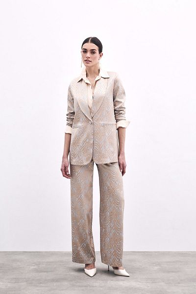 Sateen Pantaloni cu imprimeu zebră - Baby Blue