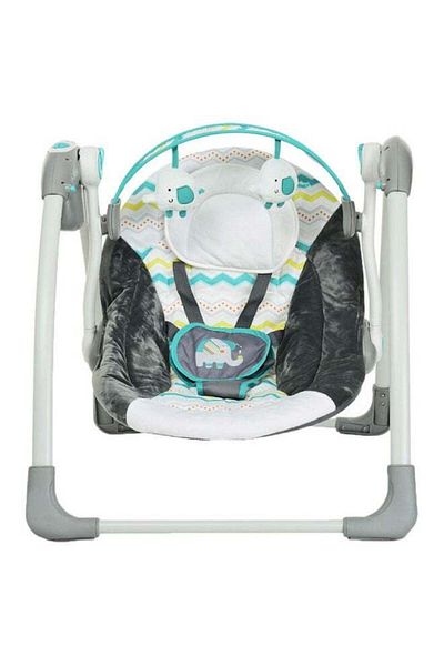 BabyCara أرجوحة أطفال أوتوماتيكية مع موسيقى، 5 سرعات، 7 ألحان ممتعة، قماش قابل للتهوية و2 لعبة قطيفة