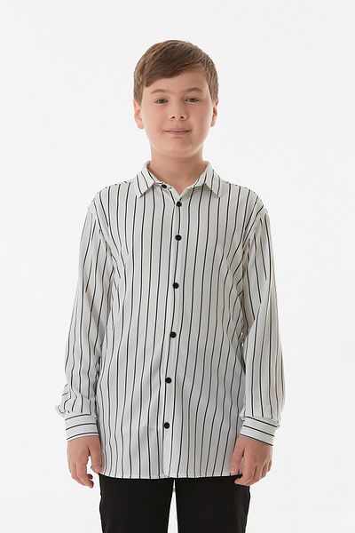 Fulla Moda Cămașă pentru băiat cu camisole cu nasturi în dungi