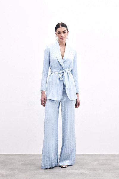 Sateen Pantaloni largi - Baby Blue