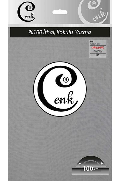 Cenk Μονόχρωμη τσάντα γραφής 100 cm - 0301 - 118-ασημί γκρι