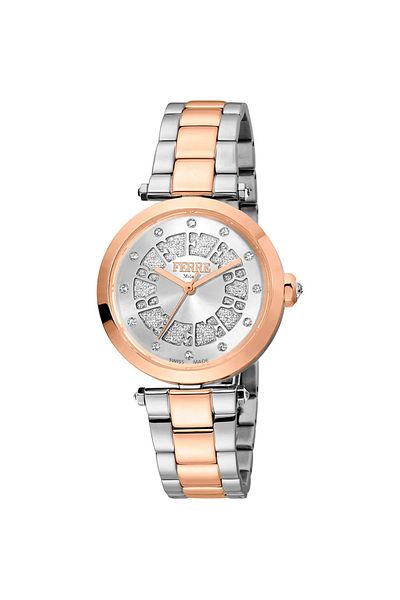 Ferre Milano FM1L133M0061 Watch FM1L133M0061 Women Rose Gold with Silver Tone dial Quartz mechanism