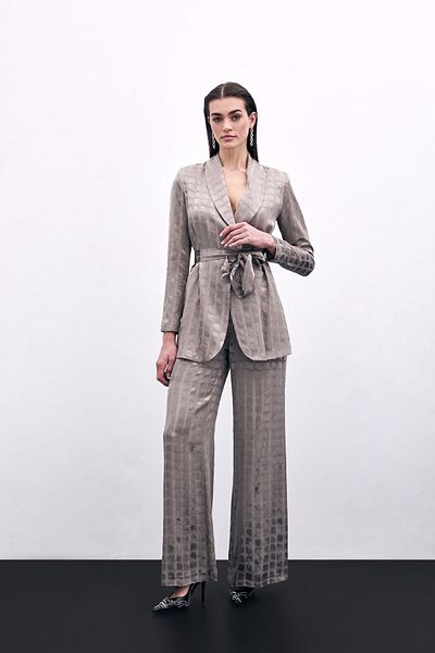 Sateen Mink Wide Leg Trousers