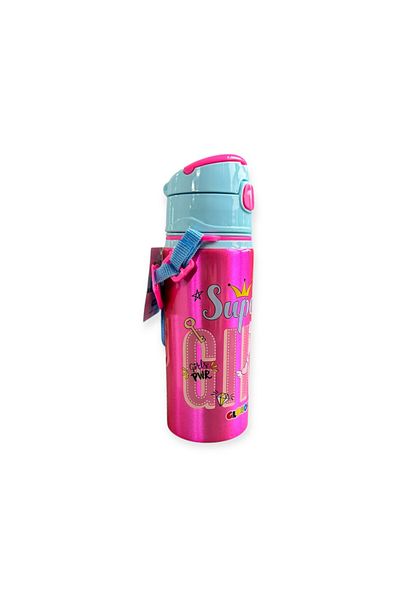 Polin Aluminum Metal Flask with Straw 600ml