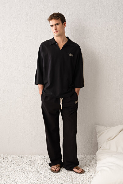 GIESTO ΛΙΝΟ ΜΑΥΡΟ ΜΠΟΥΜΕΛΟ ΜΕ ΛΕΠΤΟΜΕΡΗ ΡΙΓΕΣ