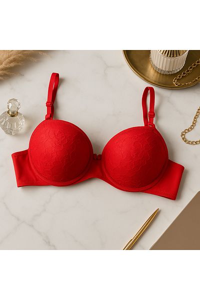 pae Mono Lace Embroidered Classic Padded Gathering Bra