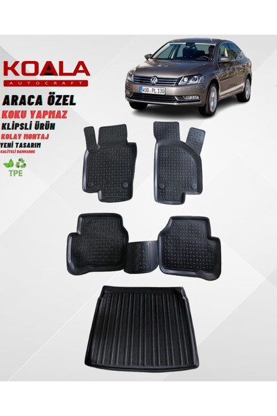 KoalaOtoTekstil Volkswagen Passat B7 2011-2014 Arası Birebir Uyumlu 3d Paspas...