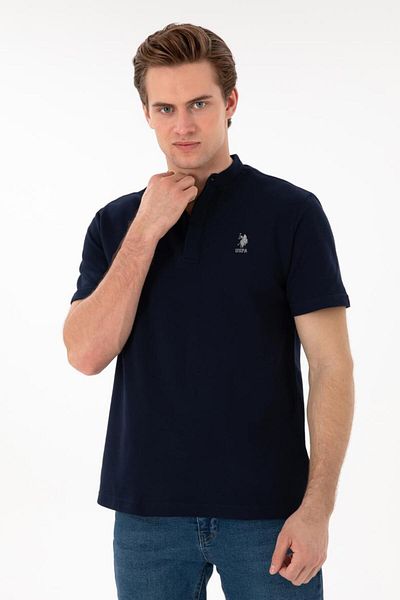 U.S. Polo Assn. Ανδρικό μπλουζάκι με κανονική εφαρμογή Judge Collar Navy Blue TEKSPOR 210447 .0