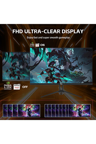Twisted Minds شاشة ألعاب TM27FHD120IPS Eco Series، 27 بوصة، FHD، 120 هرتز، 1 مللي ثانية، HDMI 2.1، إطار رفيع، أسود