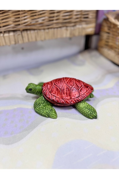 ATÖLYE SAİT El Yapımı Dekoratif Polyester Kaplumbağa Biblo – 10-15 cm Masa Üs...