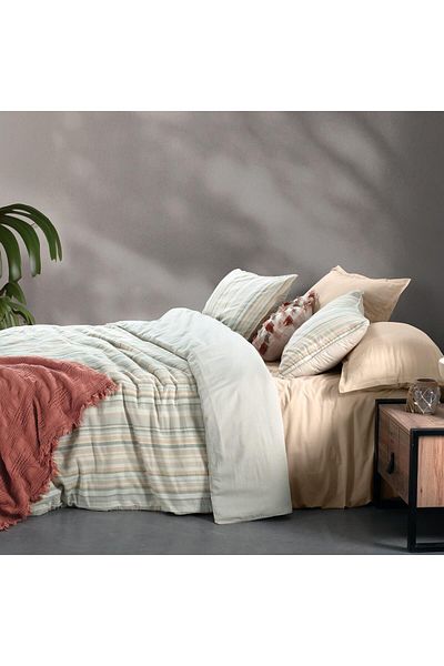 Sarev مجموعة غطاء لحاف فردي من Mood Comfort Gerardo Beige.