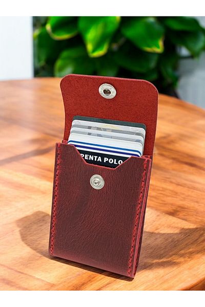 KUVARK Vertical Model Box - Card Holder Genuine Calf Leather Handmade