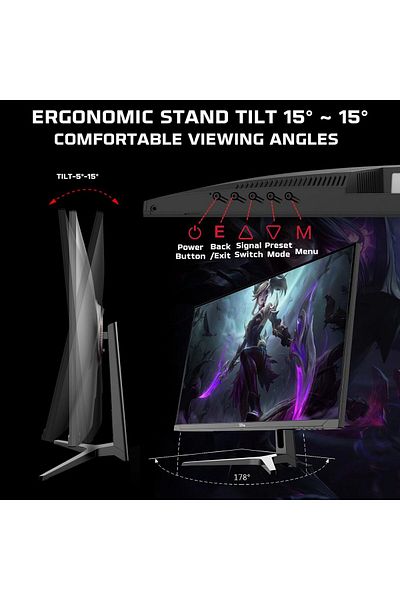 Twisted Minds TM32FHD240VA Supreme Series, 32 Inch Gaming Monitor, FHD VA, 240 Hz 1ms, Adjustable Stand, HDMI 2.1