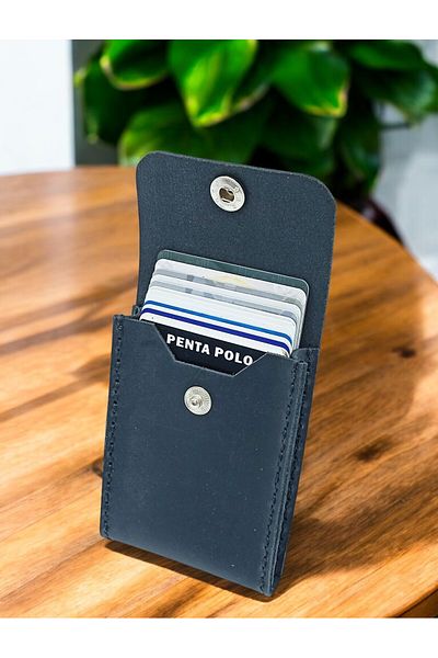 KUVARK Vertical Model Box - Card Holder Genuine Calf Leather Handmade