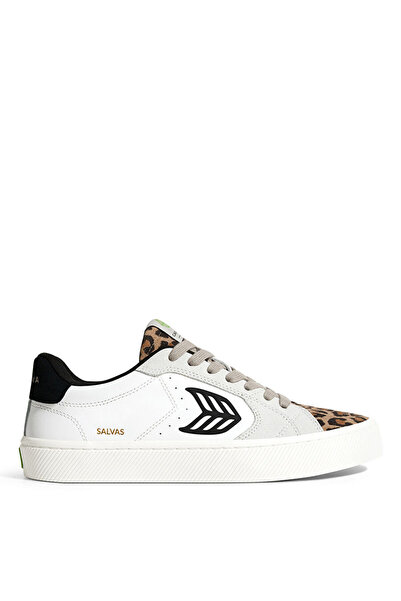 Cariuma 411301W85M - SALVAS Leather Leopard Beyaz - Çok Renkli Deri Erkek Gün...