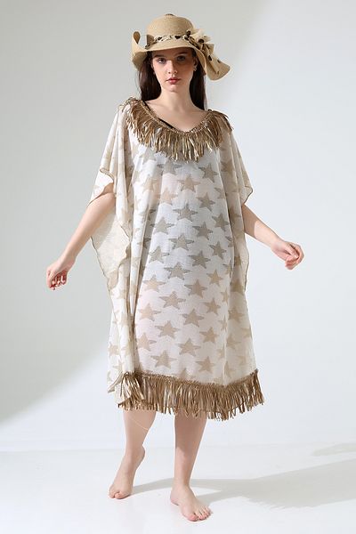 Esberin Tasseled Long Linen Pareo