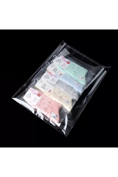 BAKOM AMBALAJ 20 ADET 40 X 60 Jelatin Bantlı Şeffaf Poşet Kıyafet Giysi Elbise Çeyiz Poşeti