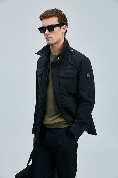 Lufian Freddie Back Men's Coat - 111120063   - Black - Seasonal