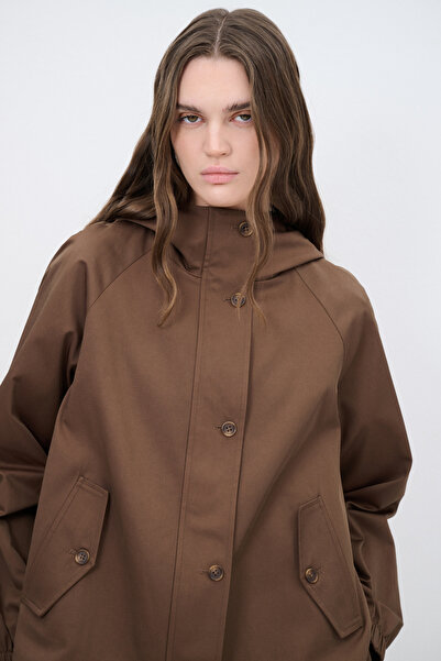 Love My Body Şapka Detaylı Trençkot