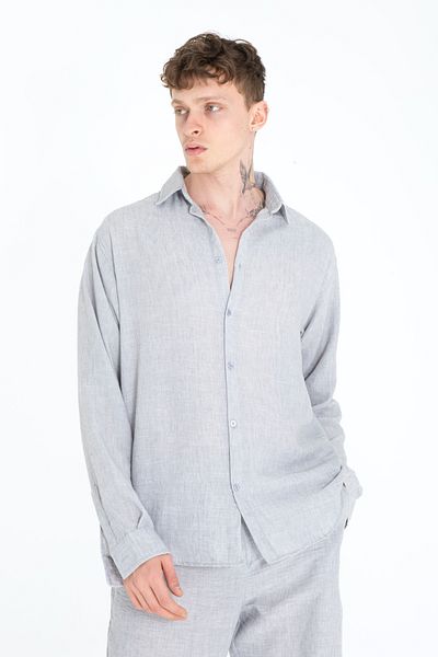 İMVAGO Gray Flared Oversize Men's Shirt