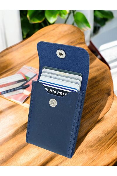 KUVARK Vertical Model Box - Card Holder Genuine Calf Leather Handmade