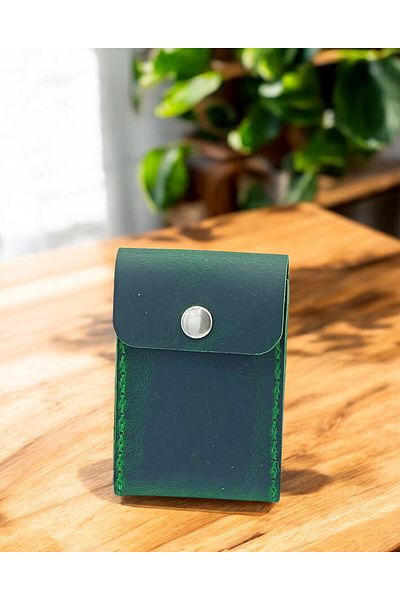 KUVARK Vertical Model Box - Card Holder Genuine Calf Leather Handmade