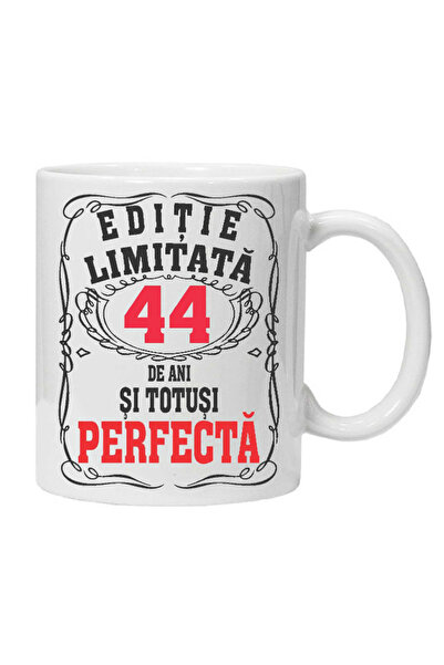 OEM Cana albă personalizată „ediție limitată – perfectă”, 44 ani, INOVATIX®. 330 ml