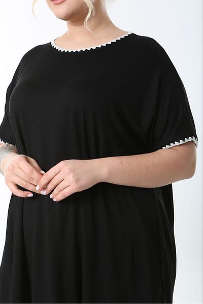 Butik Nilyam Women's Plus Size Dress - Black 24735