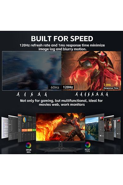 Twisted Minds TM27FHD120IPS Eco Series, 27 Inch Gaming Monitor, FHD, 120Hz, 1ms, HDMI 2.1, Slim Bezel, Black