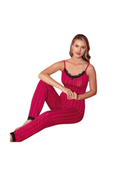 Modella Life Milan Fabric Rope Strap D Sa deznom Ženski pidžama set