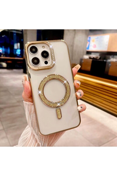 m.tk moveteck İphone 16 Pro Kılıf Kamera Çıkıntılı Parlak Şeffaf Magsafe Kena...