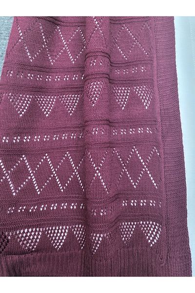 Modamorfo Openwork Patterned Zero Sleeve Knitwear Cardigan - Burgundy