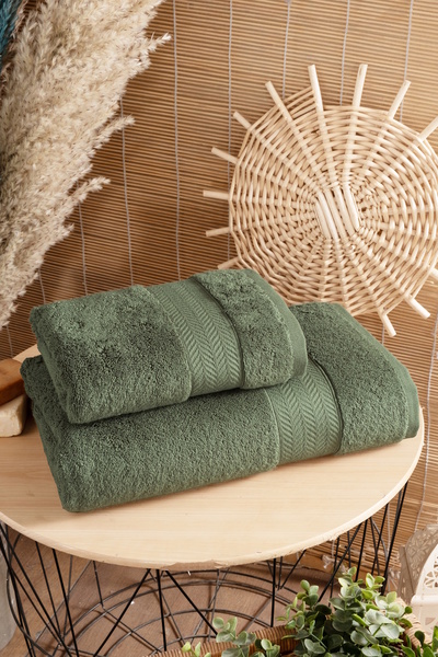 Nuşa TUANA Pamuklu 70x140 ve 50x90 Bukle 2Li Havlu Takım