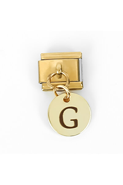 yfhobi Çelik İtalyan Bileklik Charmı, 1 Adet Paslanmaz Çelik Harf Charm, Gold...