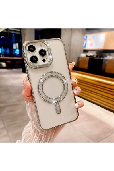 m.tk moveteck İphone 15 Pro Max Kılıf Kamera Çıkıntılı Parlak Şeffaf Magsafe ...
