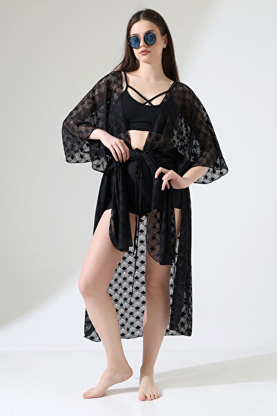 Esberin Μακρύ δαντέλα Pareo με κορδόνια μπροστά