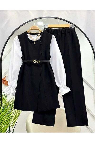 MODA VEDAT Long Vest and Belted Double Suit (Excluding Shirt)