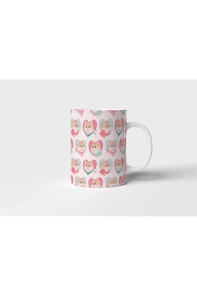 rk tasarım Cute and Funny Cat Themed Mug - Cat Mug