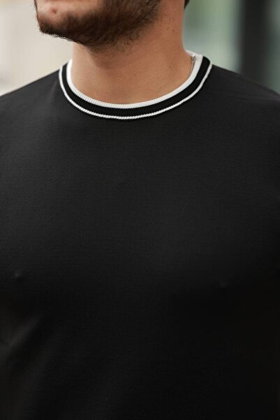 ROBERTO BORNOVA Πλεκτό μπλουζάκι από πολυαμίδιο με ριγέ λαιμόκοψη